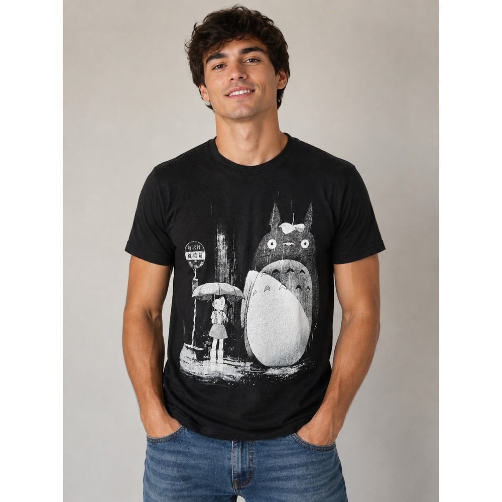 Studio Ghibli My Neighbor Totoro Bus Stop Graphic Tee Mens Small Hot Topic Anime